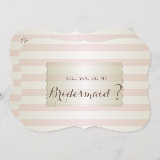 Elegante moderne Striped Bridesmaid Card Einladung (Vorne/Hinten)