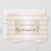 Elegante moderne Striped Bridesmaid Card Einladung (Vorderseite)