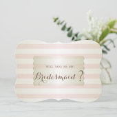 Elegante moderne Striped Bridesmaid Card Einladung (Stehend Vorderseite)