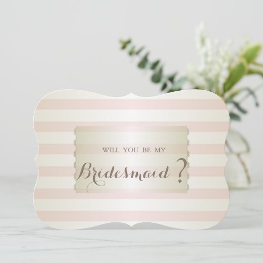 Elegante moderne Striped Bridesmaid Card Einladung (Stehend Vorderseite)