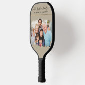 Elegante moderne Taupe & Gold - Ihre Foto-Familie Pickleball Schläger (Links)