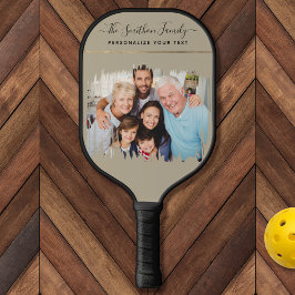 Elegante moderne Taupe & Gold - Ihre Foto-Familie  Pickleball Schläger