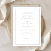 Elegante Moderne Taupe Hochzeit Einladung