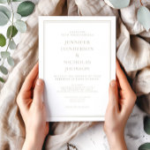 Elegante Moderne Taupe Hochzeit Einladung