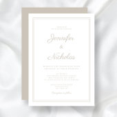 Elegante Moderne Taupe SkriptWedding Einladung