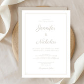 Elegante Moderne Taupe SkriptWedding Einladung