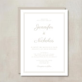 Elegante Moderne Taupe SkriptWedding Einladung