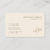 Elegante moderne Template Monogram Oceania Cream Visitenkarte (Rückseite)