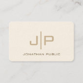 Elegante moderne Template Monogram Oceania Cream Visitenkarte (Vorderseite)
