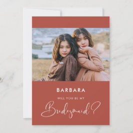 Elegante moderne Terracotta Bridesmaid-Karte Einladung