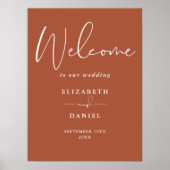 Elegante Moderne Terracotta Hochzeitsfeier Poster (Vorne)