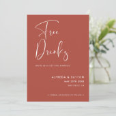 Elegante & moderne Terracotta - Monument Obelisk Save The Date (Stehend Vorderseite)