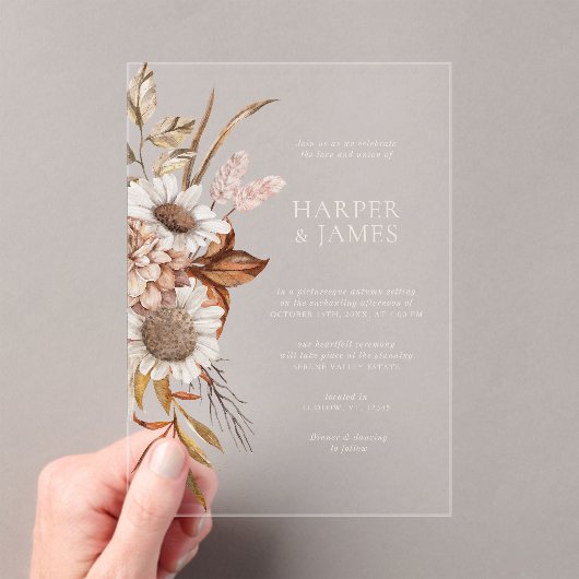 Elegante Moderne Terracotta Rodelbahn Hochzeit im Acryleinladungen (Insitu (Handheld))