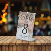 elegante, moderne Tischnummer für Hochzeitsfeiern Sockelschild