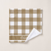 Elegante moderne Tortilla Brown White Buffalo Karo Badhandtuch Set (Waschlappen)