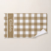 Elegante moderne Tortilla Brown White Buffalo Karo Badhandtuch Set (Handtuch)