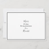 Elegante Moderne Trauzeuge Vorschlag Card Einladung (Rückseite)