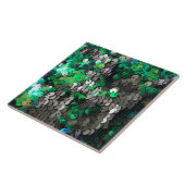 Elegante moderne, trendige grüne Graureihen Fliese (Seite)