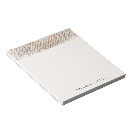 Elegante moderne, trendige Silver Sequins Notizblock (angewinkelt)