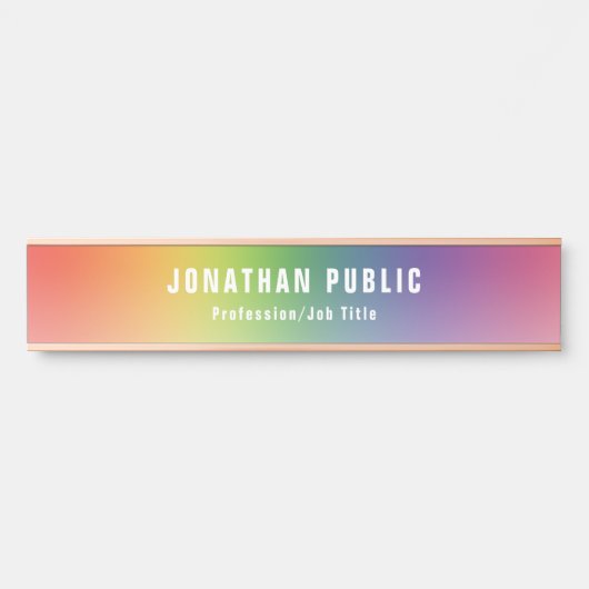 Elegante moderne, trendige und farbenfrohe Vorlage Türschild (Vorderseite )