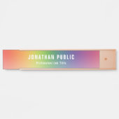 Elegante moderne, trendige und farbenfrohe Vorlage Türschild (Vorderseite )