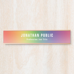 Elegante moderne, trendige und farbenfrohe Vorlage Türschild