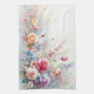 Elegante moderne trendige Wasserfarben-Blumenmaler Geschirrtuch