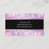 Elegante moderne Tropfen des lila Glitzer Visitenkarte (Rückseite)