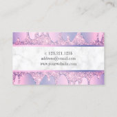 Elegante moderne Tropfen des lila Glitzer Visitenkarte (Rückseite)