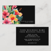 Elegante moderne, tropische schwarze Visitenkarten Visitenkarte (Vorne/Hinten)