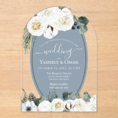 Elegante moderne, trotzige blaue und sanfte grüne acryleinladungen (Vorderseite)