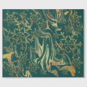 Elegante moderne, türkisfarbene Marmorschneeflocke Geschenkpapier (Flach)