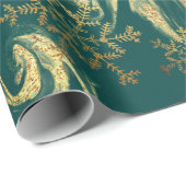 Elegante moderne, türkisfarbene Marmorschneeflocke Geschenkpapier (Rolleneckpunkt)