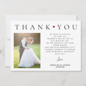 Elegante, moderne Typografie 2 Foto Hochzeit Dankeskarte (Vorderseite)