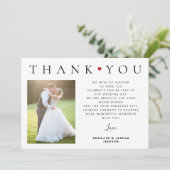 Elegante, moderne Typografie 2 Foto Hochzeit Dankeskarte (Stehend Vorderseite)