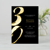 Elegante moderne Typografie 30. Geburtstag Folieneinladung (Stehend vorne)