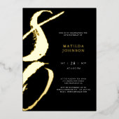 Elegante moderne Typografie 80. Geburtstag Folieneinladung (Vorderseite)