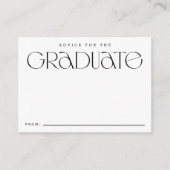 Elegante Moderne Typografie B+W Abschluss Advice Begleitkarte (Vorderseite)