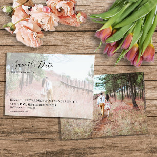 Elegante moderne Typografie-Foto Save the Date Kar Einladung