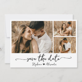 Elegante moderne Typografie FotoCollage Wedding Save The Date