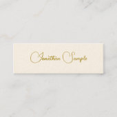 Elegante, moderne Typografie, Gold Look Text Templ Mini Visitenkarte (Vorderseite)