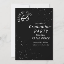 elegante, moderne Typografie Graduation Einladunge