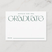 Elegante Moderne Typografie Grüner Abschluss Berat Begleitkarte (Vorderseite)