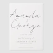 Elegante moderne Typografie Hochzeit retten das Da Pergament Einladungen (Vorderseite)