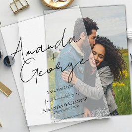 Elegante moderne Typografie Hochzeit retten das Da Pergament Einladungen