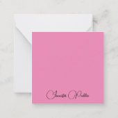 Elegante, moderne Typografie Name Template Rosa Mitteilungskarte (Rückseite)