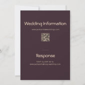 Elegante moderne Typografie Plum Noir Hochzeit Einladung (Rückseite)