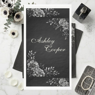 Elegante moderne Typografie Schwarz-Weiß-Monochrom Serviette