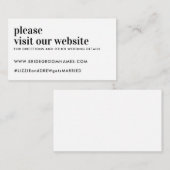 Elegante moderne Typografie Simple Wedding Website Begleitkarte (Vorne/Hinten)