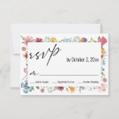 Elegante moderne Typografie-Wildblume RSVP Karte (Vorderseite)